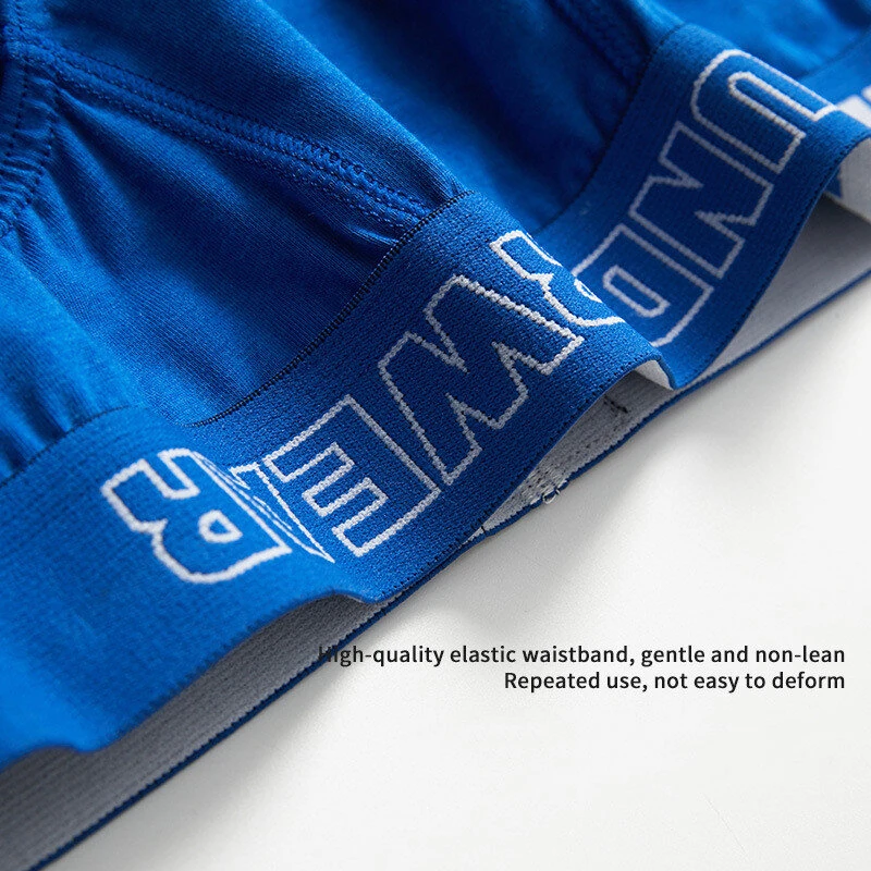(image for) 4pcs Men's Cotton Briefs Breathable Solid Color Panties Men Underwear Comfortable Loose Fit Underpants