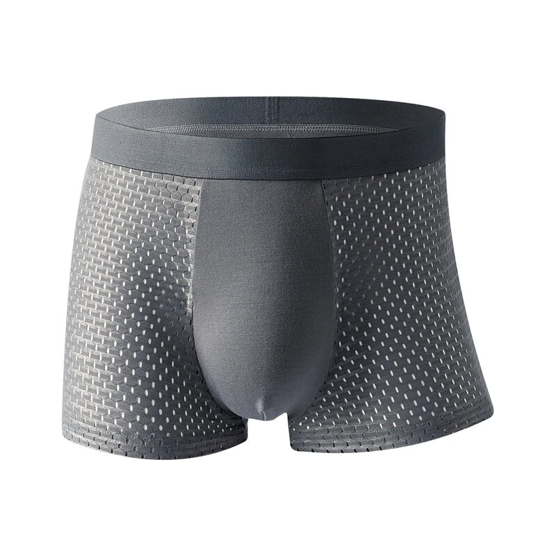 (image for) 4pcs Men's Ice Silk Mesh Boxer Briefs, Summer Thin Style Breathable Comfy Boxer Trunks, Elastic Sports Shorts, Men's Casual Underwear Daily Bottom Wear
