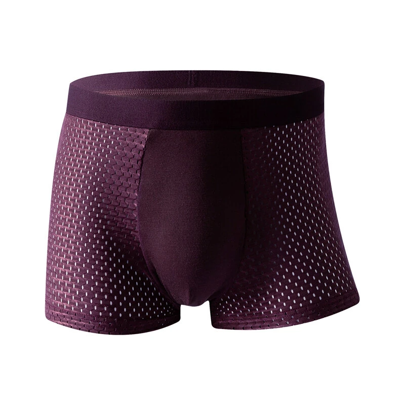 (image for) 4pcs Men's Ice Silk Mesh Boxer Briefs, Summer Thin Style Breathable Comfy Boxer Trunks, Elastic Sports Shorts, Men's Casual Underwear Daily Bottom Wear