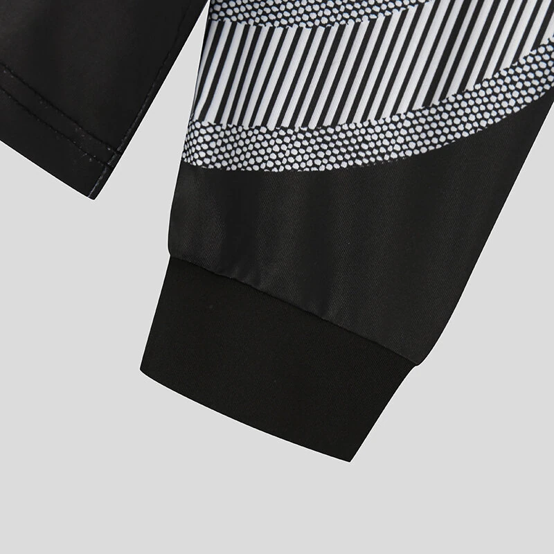 (image for) INCERUN Men Tights Skinny Stretch Functional Long Sleeve T-Shirt Fashion Sportwear Crew Neck Black T-shirt for Men, Spring Fall