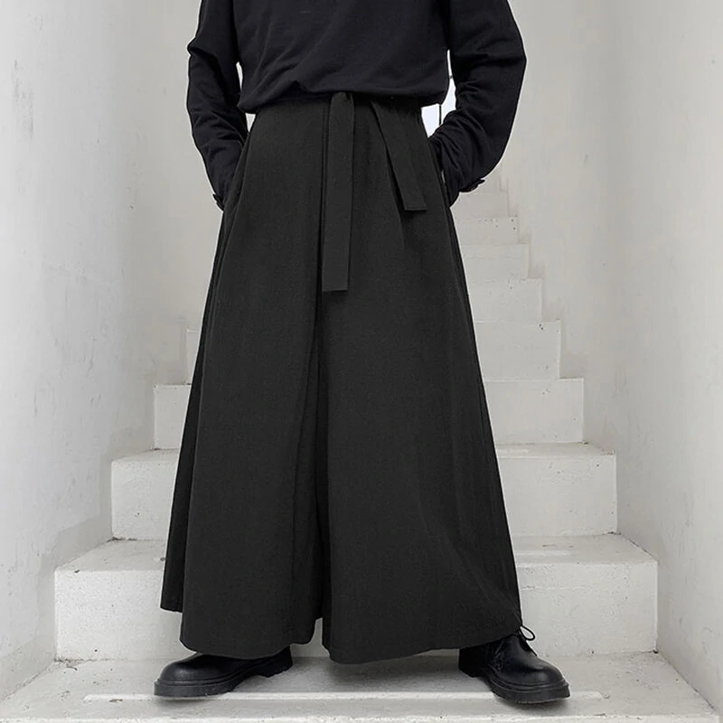 (image for) Mens Fashion Drawstring Loose Comfy Solid Color Casual Pants