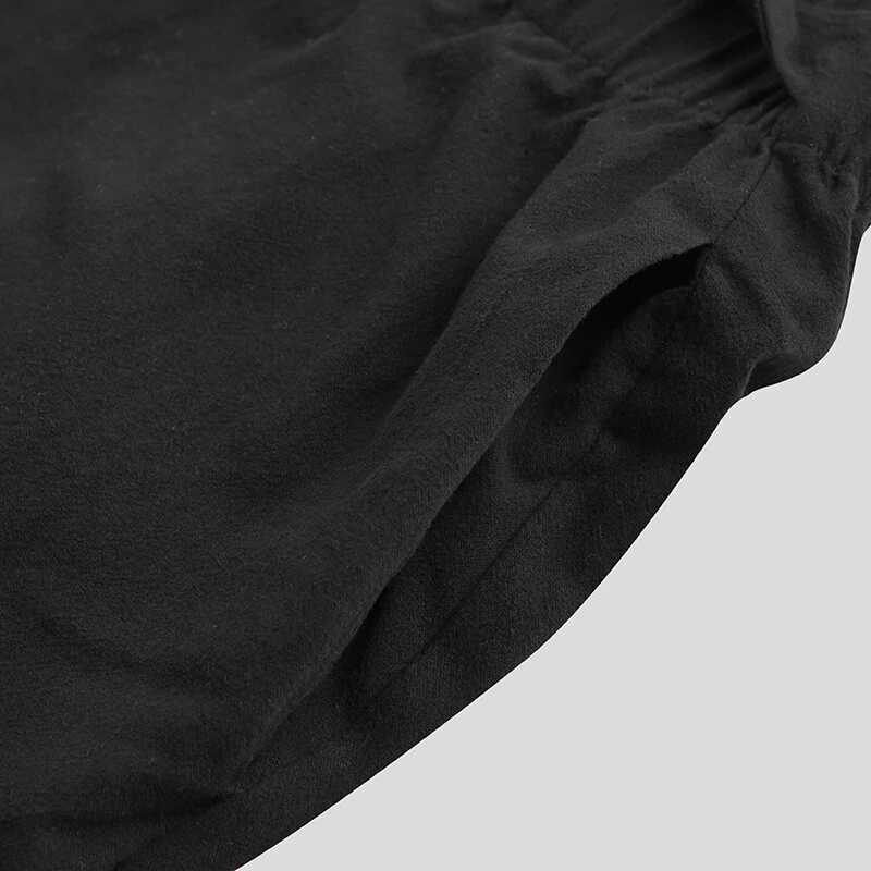 (image for) Mens Fashion Drawstring Loose Comfy Solid Color Casual Pants