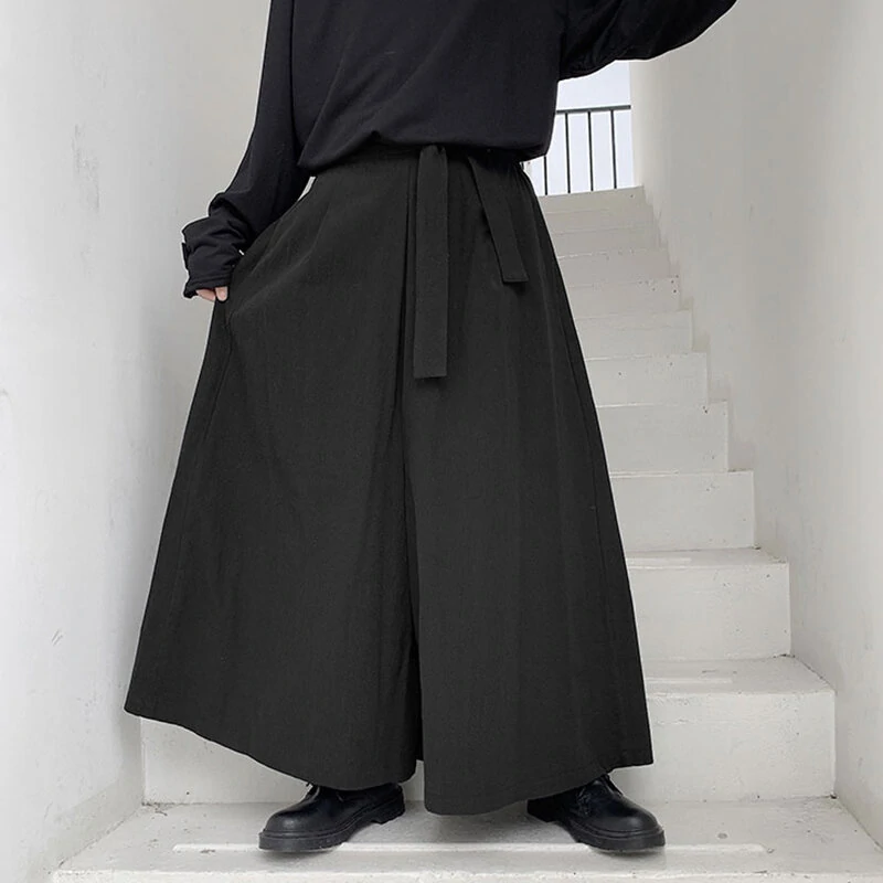 (image for) Mens Fashion Drawstring Loose Comfy Solid Color Casual Pants