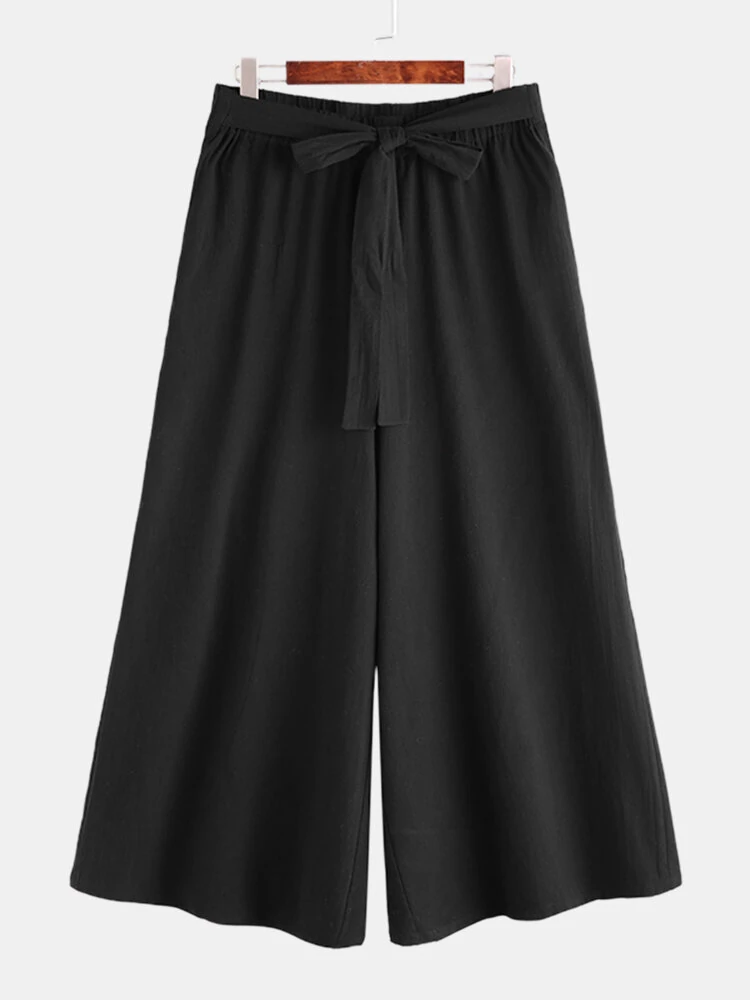 (image for) Mens Fashion Drawstring Loose Comfy Solid Color Casual Pants